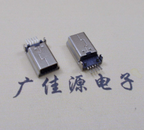 大岭山镇MINI USB公头 5pin端子贴板带柱 10.7mm体长