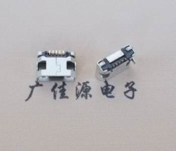 大岭山镇迈克小型 USB连接器 平口5p插座 有柱带焊盘