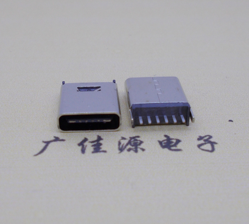 大岭山镇直立式插板Type-C6p母座连接器高H=10.0mm