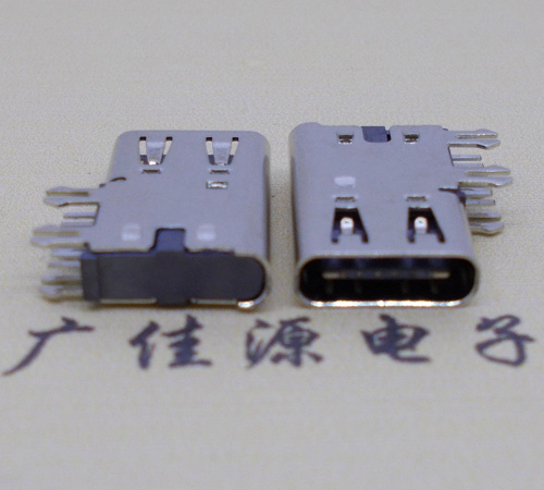 大岭山镇侧插USB3.1接头座子.90度type-c母座.6p侧插连接器